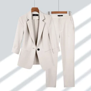 Femmes Ensemble Blazer et Pantalon Chic Formel | Deux Pièces