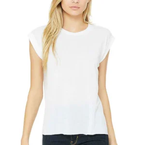 Bella+Canvas 8804 T-shirt fluide et musclé pour femme avec revers roulé