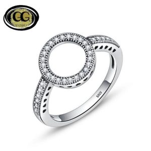 Bague Cercle Rond 100% Véritable 925 Argent Sterling  pierres blanches ou Noires
