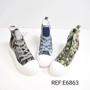 Basket Femme Motif Militaire Semelle Épaisse (x12)