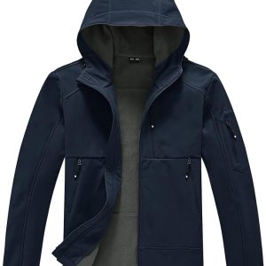 Manteau homme JHMORP Veste polaire imperméable légère avec fermeture éclair intégrale pour homme - Pour  travail