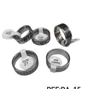 bagues homme acier inoxydable motif mélange(x36)  1,00€/unité