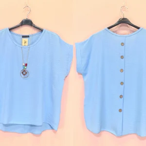 Top Avec Colier Et Boutons Dans Le Dos (x8)