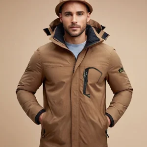 Veste hiver marron homme