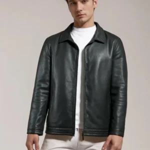 Veste Légère en Cuir Homme