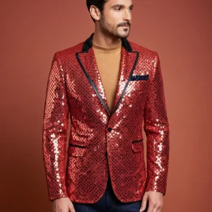 Veste à paillette rouge