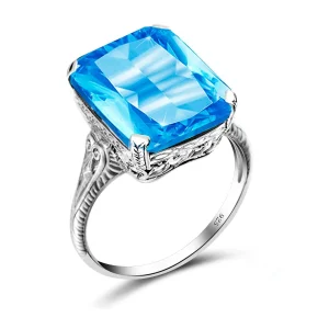 Bague Topaze Bleue Vintage