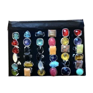 Boîte de bagues pierre femme (x36)