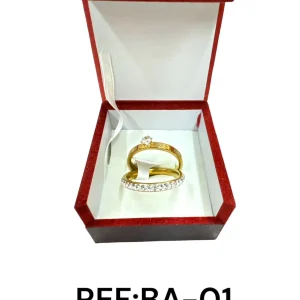 bagues double anneau strass acier inoxydable (x36)