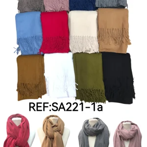 Écharpe châle couleur  unie (x12)#1a