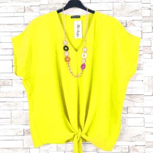 Top oversize col v et manches courtes (x9)