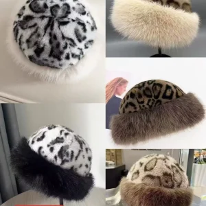 Chapeau en fausse fourrure lmpripmées Léopard (x12)#3