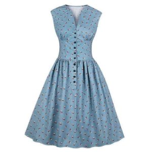 Robe Inspiration Vintage Bleu