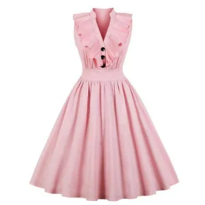 Robe Rétro Rose Poudré