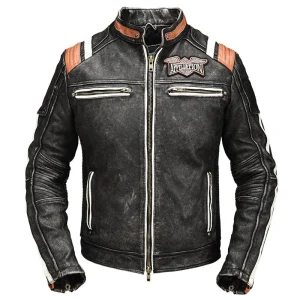 Veste Cuir Biker Vintage