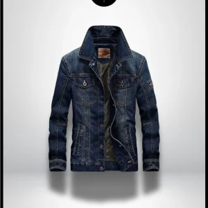 Veste en Jean Bleu Foncé Homme
