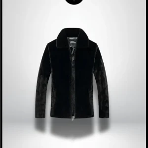 Veste Fourrure Noire Homme