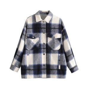 Veste Vintage Femme Carreaux