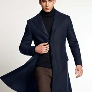 Veste 3/4 bleu marine homme