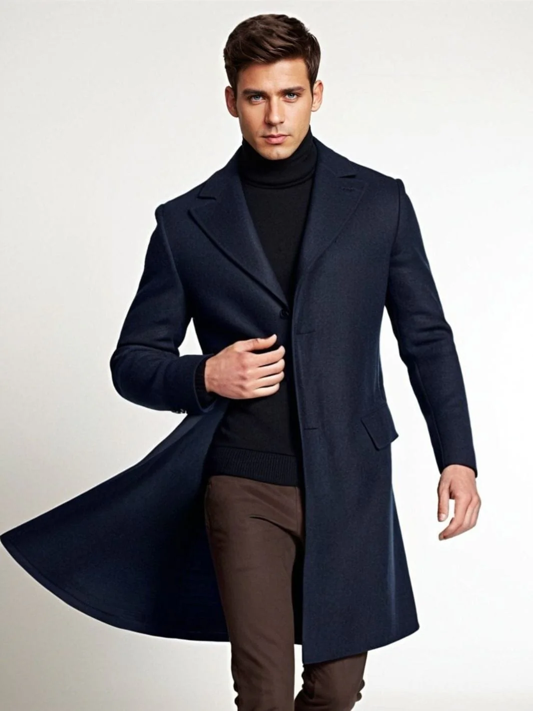 Veste 3/4 bleu marine homme