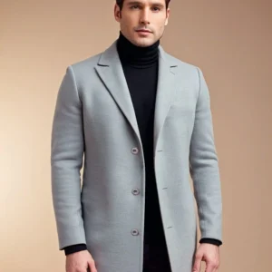 Veste en laine grise homme